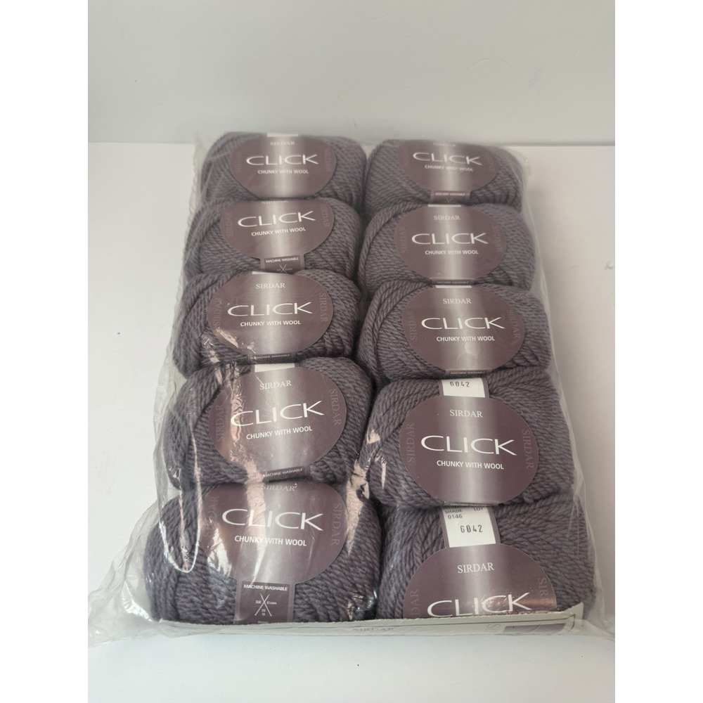 SIRDAR Click Chunky With Wool Yarn Color Bloom Purple Lot 10 50g 81 yards‎ each